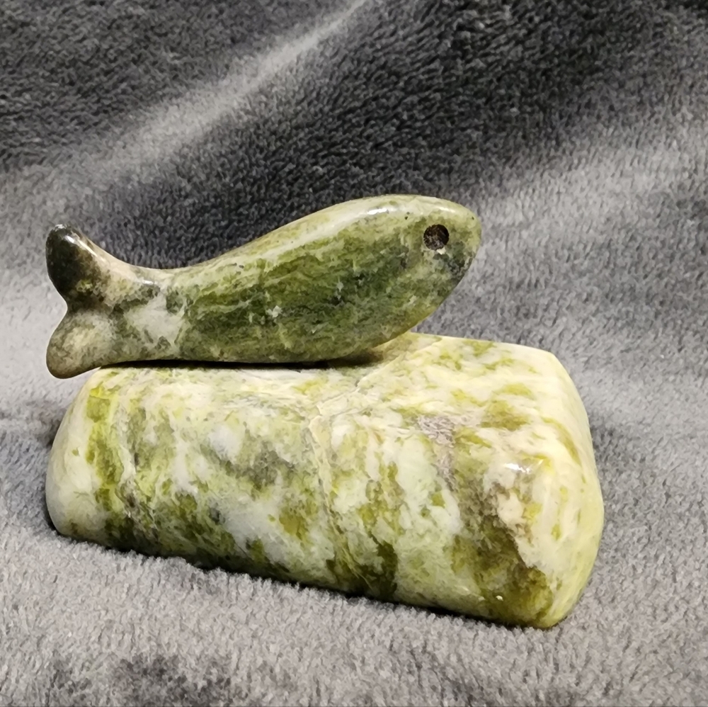 CONNEMARA MARBLE with IRISH HORN FISH by GERARD - IRELAND FIGURINE